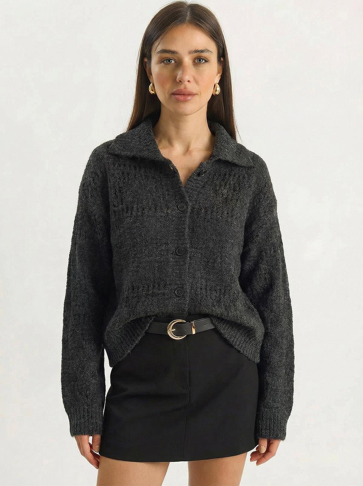 Women's Anthracite Cardigan