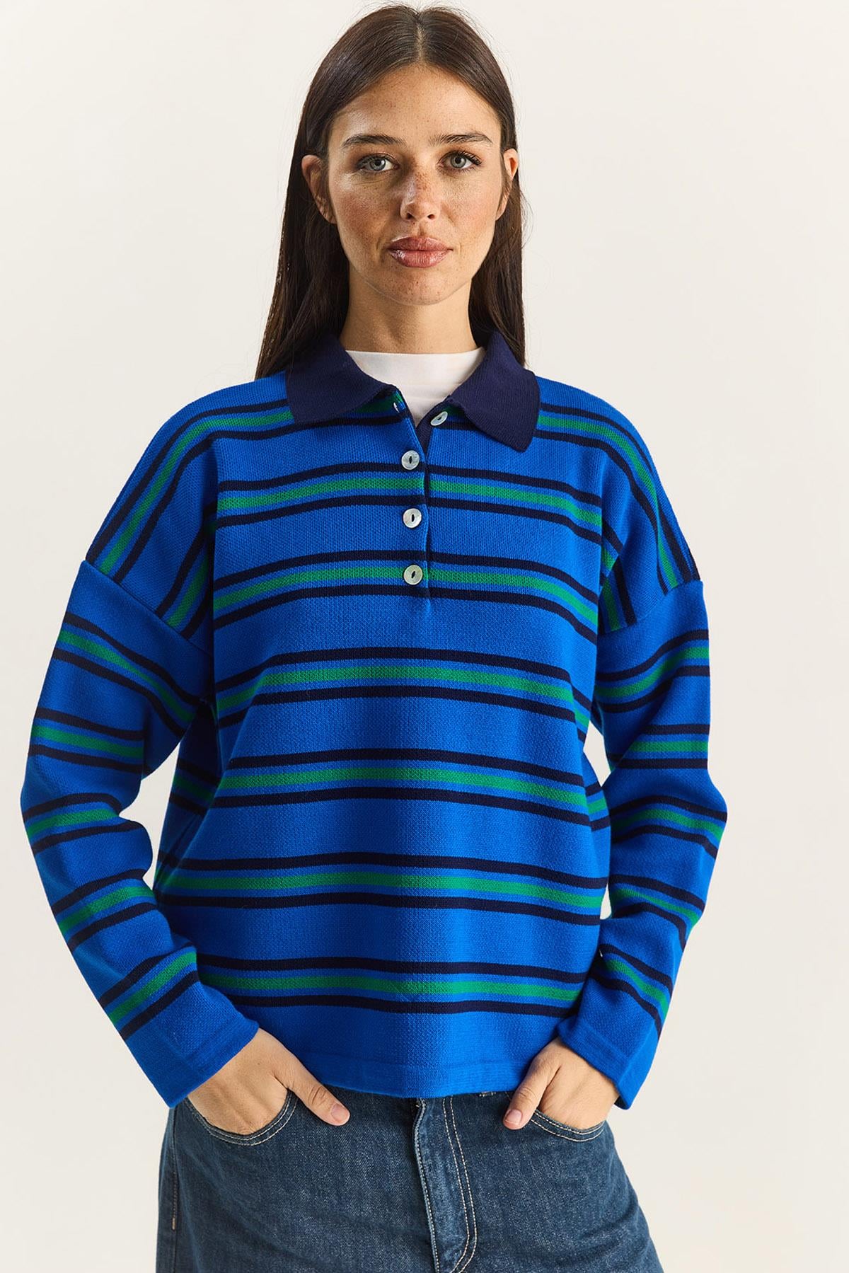 Women's Sax Blue Sweater