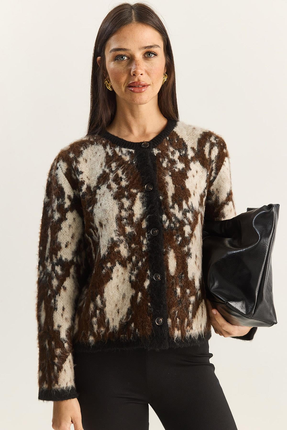 Women's Black-Brown Sweater